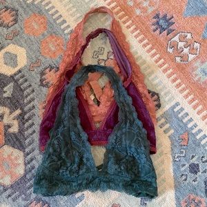 Set of 3 Free People halter top bras